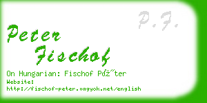 peter fischof business card